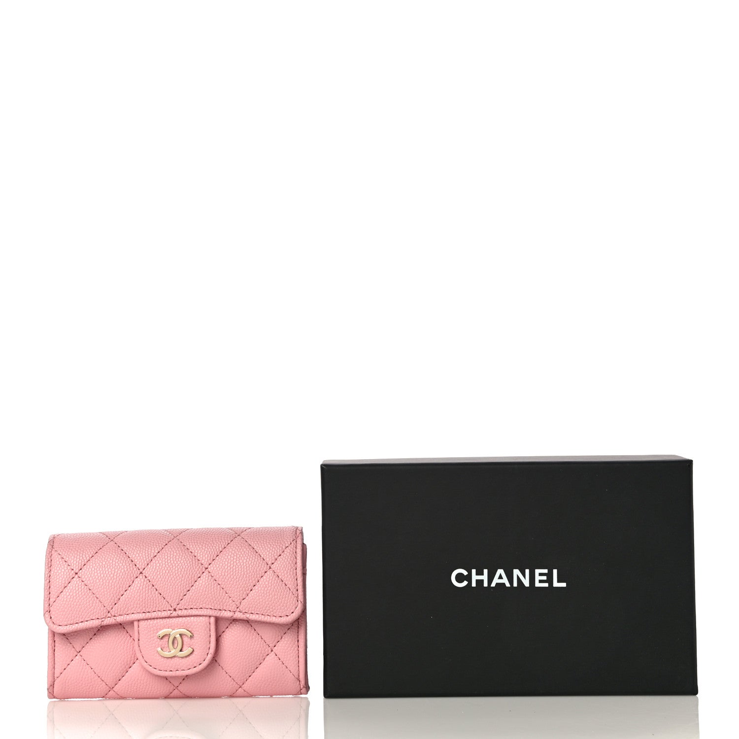 Chanel Caviar Quilted Flap Card Holder Wallet Light Pink 12 of 12