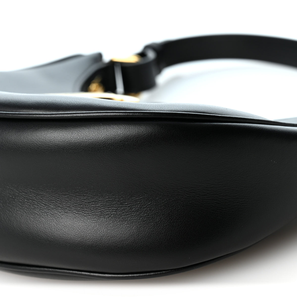 Smooth Calfskin Medium Strap Ava Triomphe Shoulder Bag Black