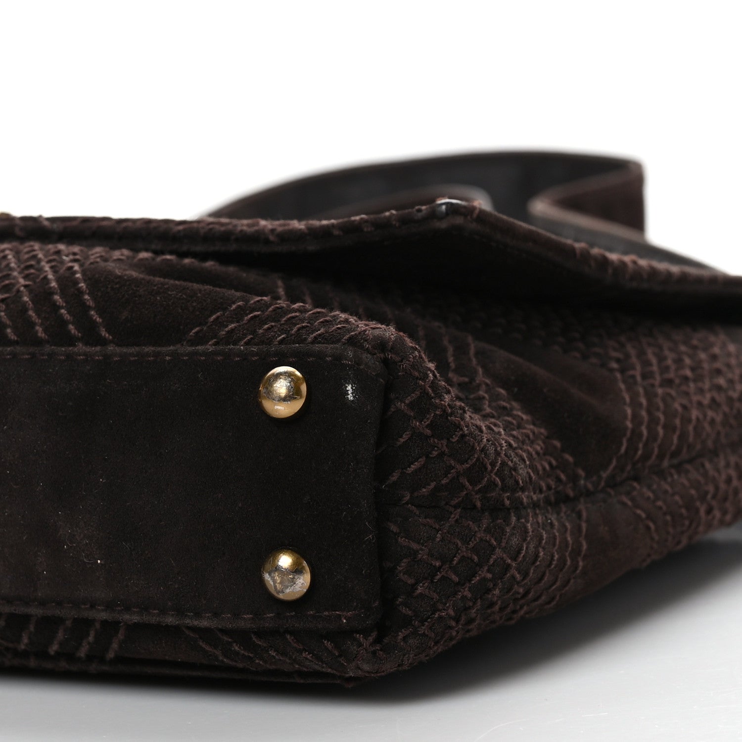 Chanel Suede Stitched CC Messenger Flap Bag Brown 9 of 9