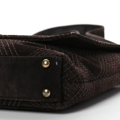 Chanel Suede Stitched CC Messenger Flap Bag Brown 9 of 9