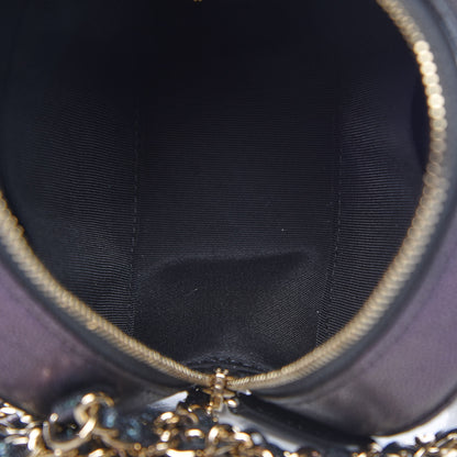 Chanel Iridescent Caviar Quilted Round Clutch With Chain Black 5 of 8