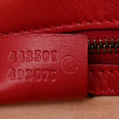 Gucci Calfskin Matelasse Medium GG Marmont Open Top Shoulder Bag Hibiscus Red 7 of 10