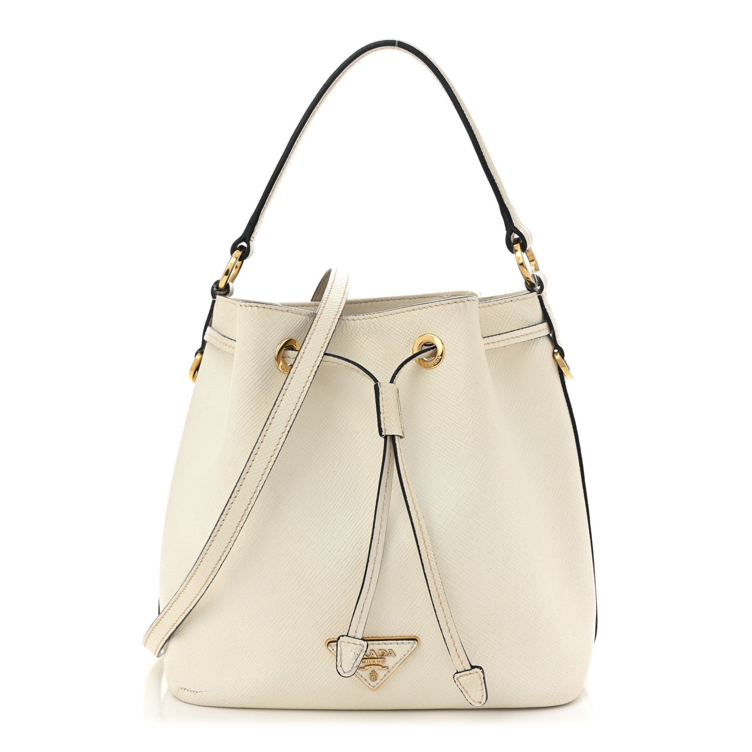 Prada Saffiano Bucket Bag White 1 of 16