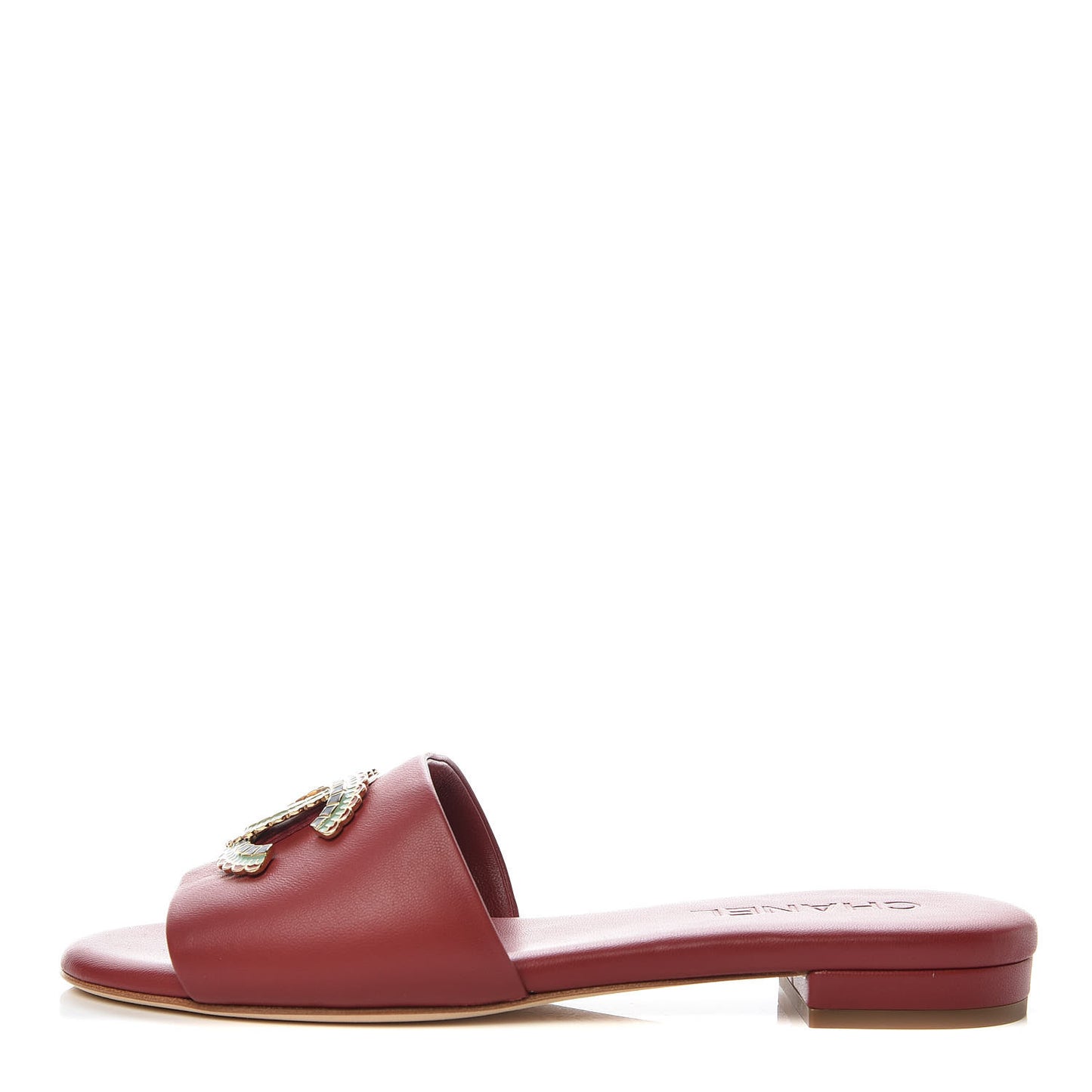 Lambskin Enamel CC Mules 37 Red