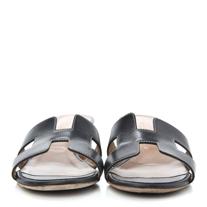 Hermes Calfskin Oasis Sandals 36 Black 2 of 18