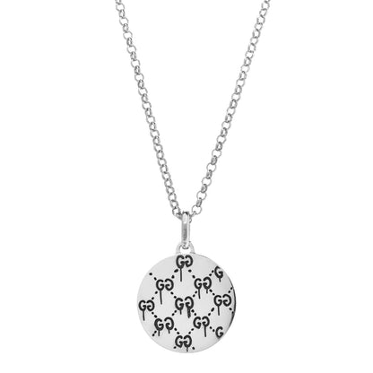 Gucci Sterling Silver Enamel Ghost Real Pendant Necklace 6 of 11