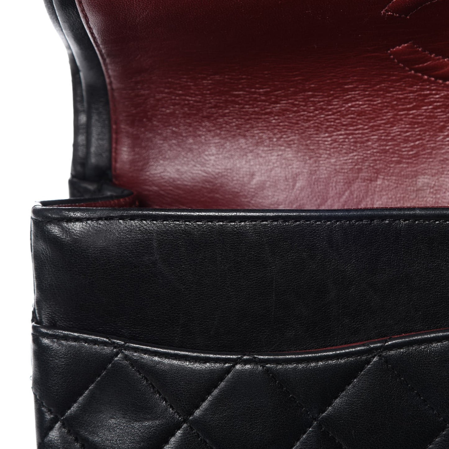 Lambskin Quilted Medium Double Flap Black