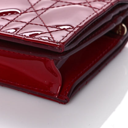 Christian Dior Patent Cannage Mini Lady Dior Wallet Red 8 of 8