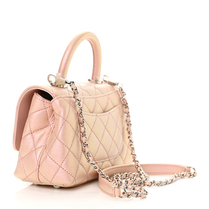 Chanel Iridescent Caviar Quilted Extra Mini Coco Handle Flap Light Pink 3 of 11