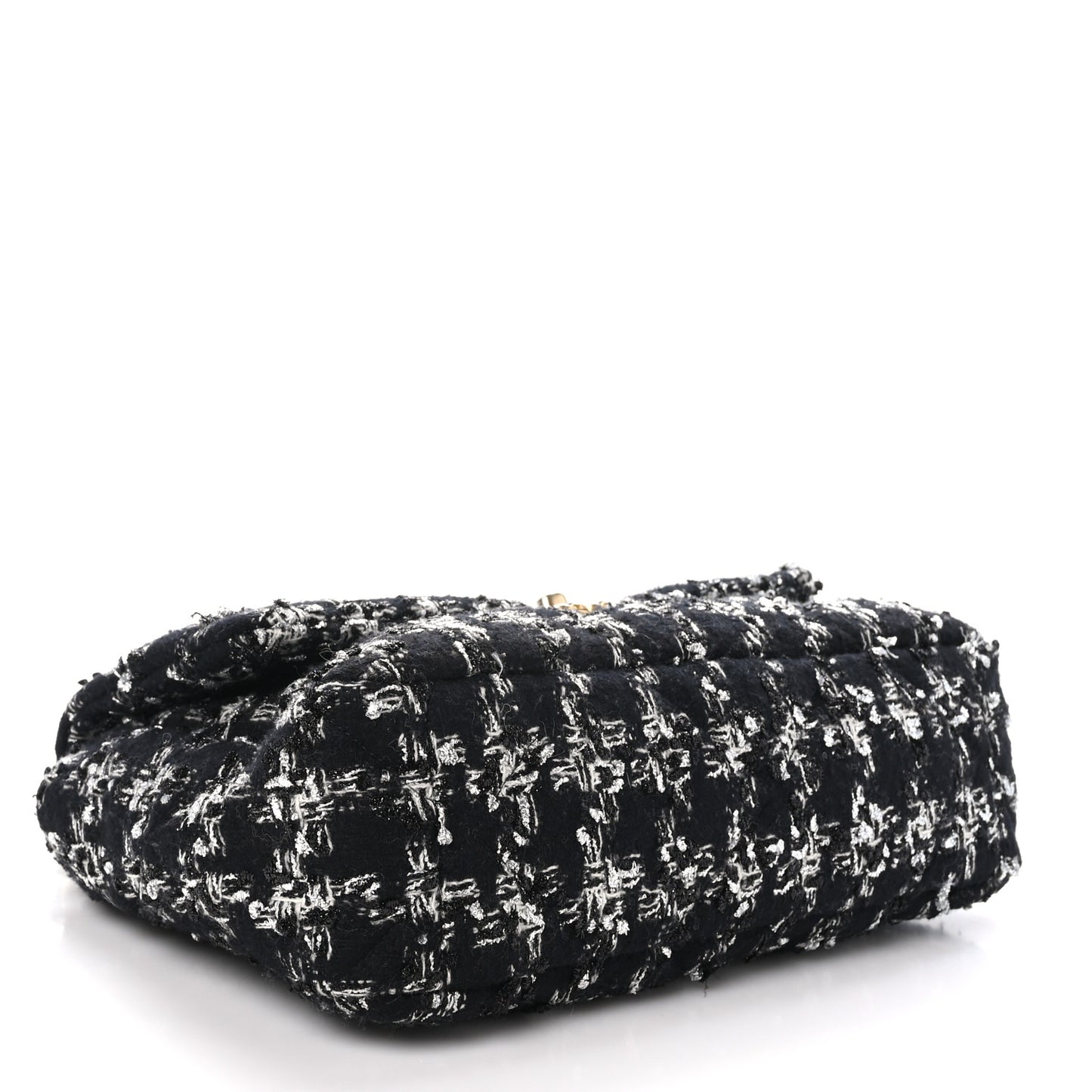Tweed Quilted Large Chanel 19 Flap Black Silver Ecru