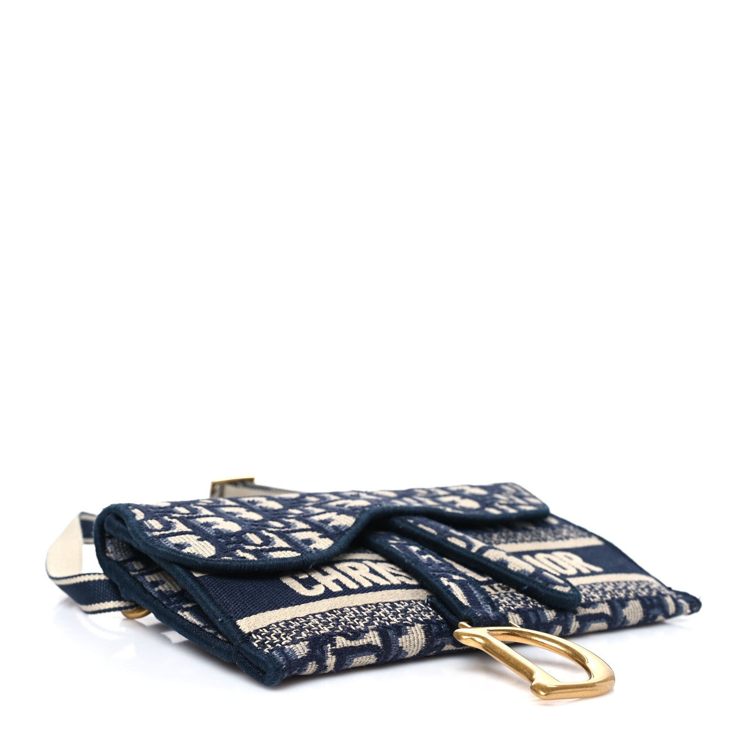 Christian Dior Oblique Slim Saddle Pouch Blue 4 of 10