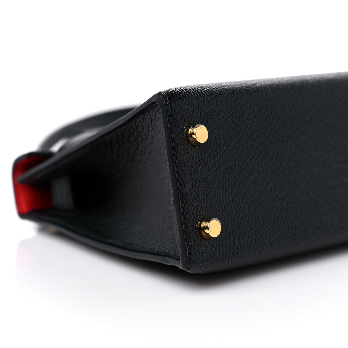 Chevre Mysore Horseshoe Mini Kelly Sellier 20 Black Rouge De Coeur