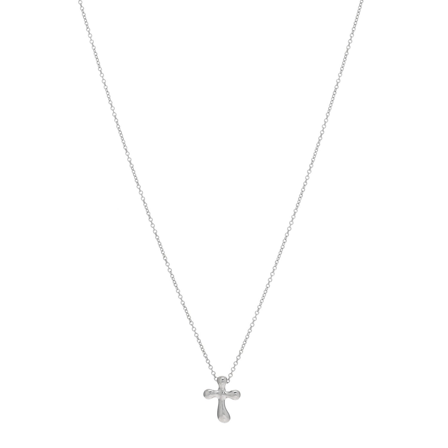 Tiffany Platinum 12mm Elsa Peretti Cross Pendant Necklace 1 of 4