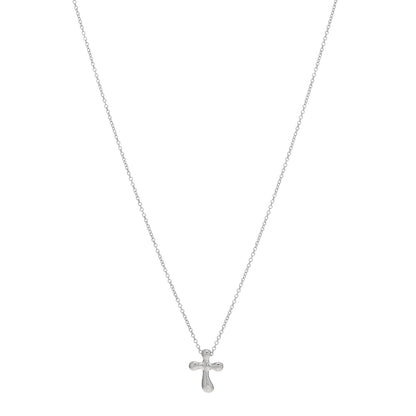 Tiffany Platinum 12mm Elsa Peretti Cross Pendant Necklace 1 of 4