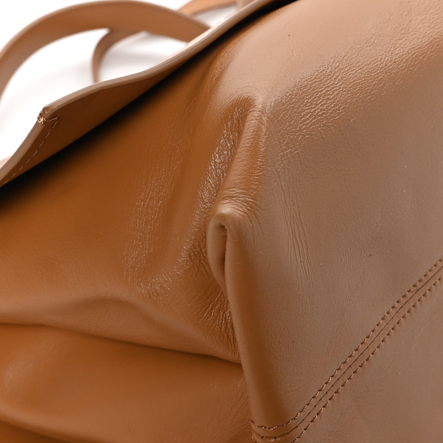 Off-White Calfskin Large Binder Clip Soft Shoulder Bag Brown 9 of 12
