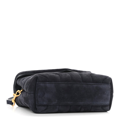Saint Laurent Suede Toy Loulou Shoulder Bag Deep Marine 4 of 11