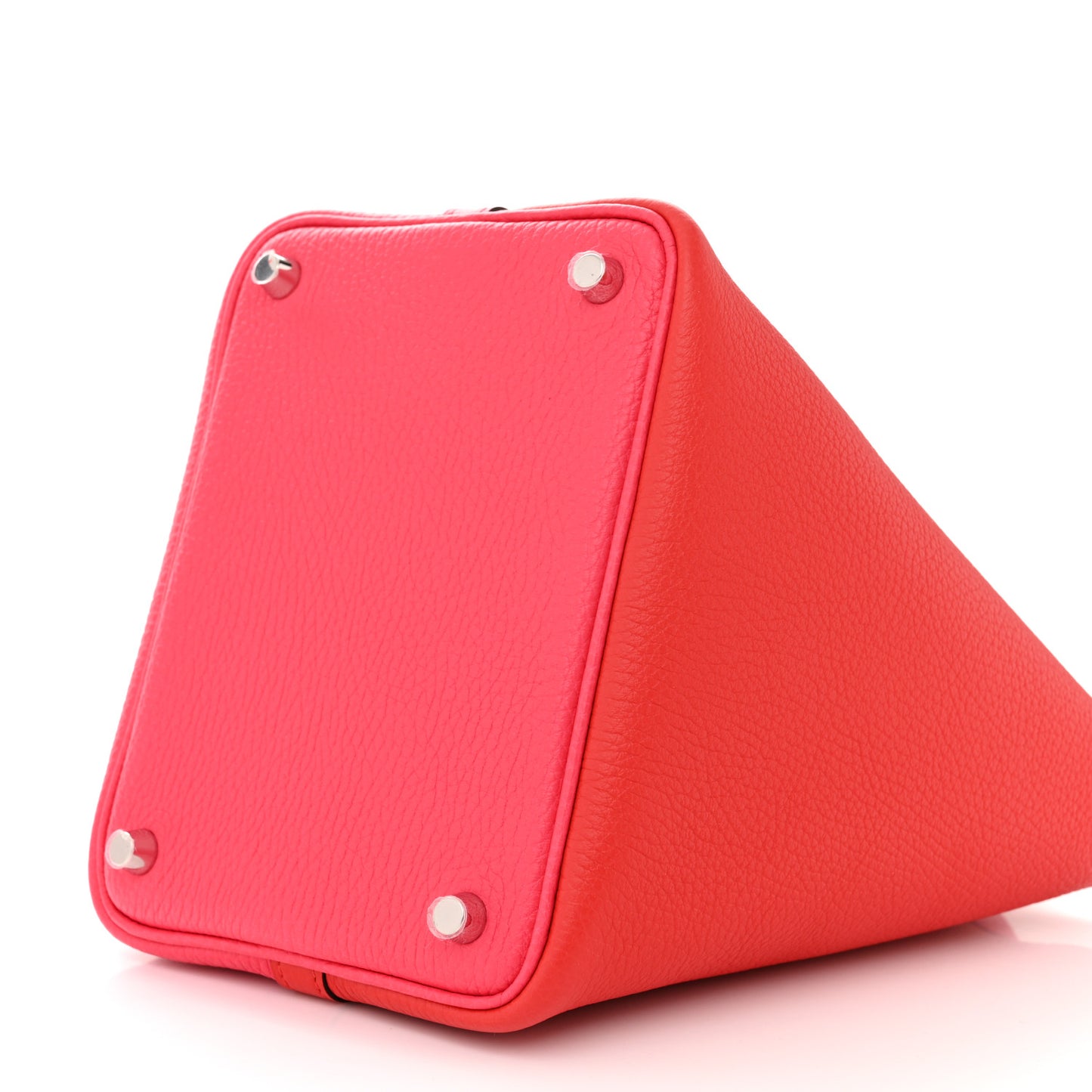 Taurillon Clemence Tri-Color Picotin Lock 18 PM Rouge Coeur Rose Extreme Bleu Zanzibar