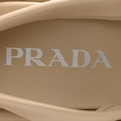 Prada Nappa Quilted Padded Platform Slingback Sandals 38.5 Deserto 6 of 8