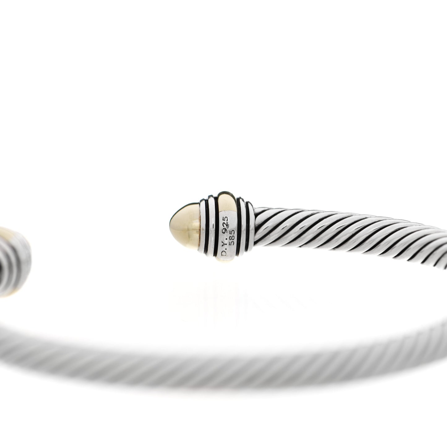 Sterling Silver 14K Yellow Gold 5mm Cable Classics Dome Bracelet