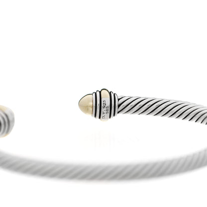 David Yurman Sterling Silver 14K Yellow Gold 5mm Cable Classics Dome Bracelet 6 of 6