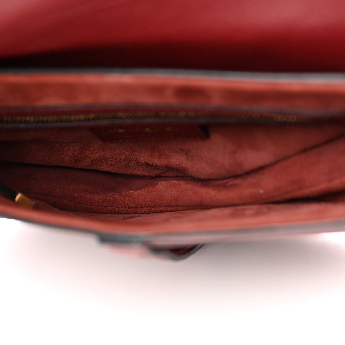 Shiny Goatskin Saddle Bag Dark Red