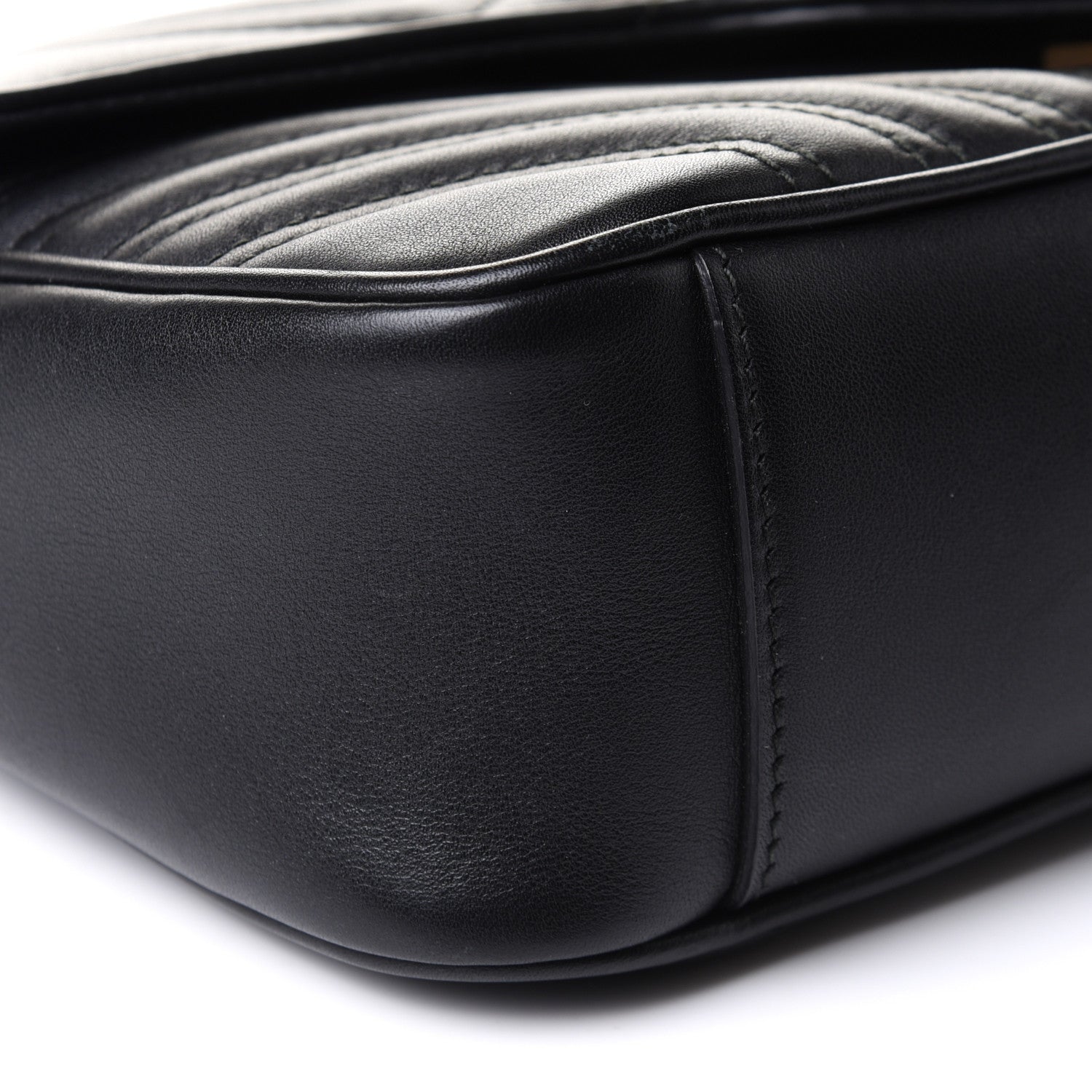 Gucci Calfskin Matelasse Small GG Marmont Shoulder Bag Black 10 of 12
