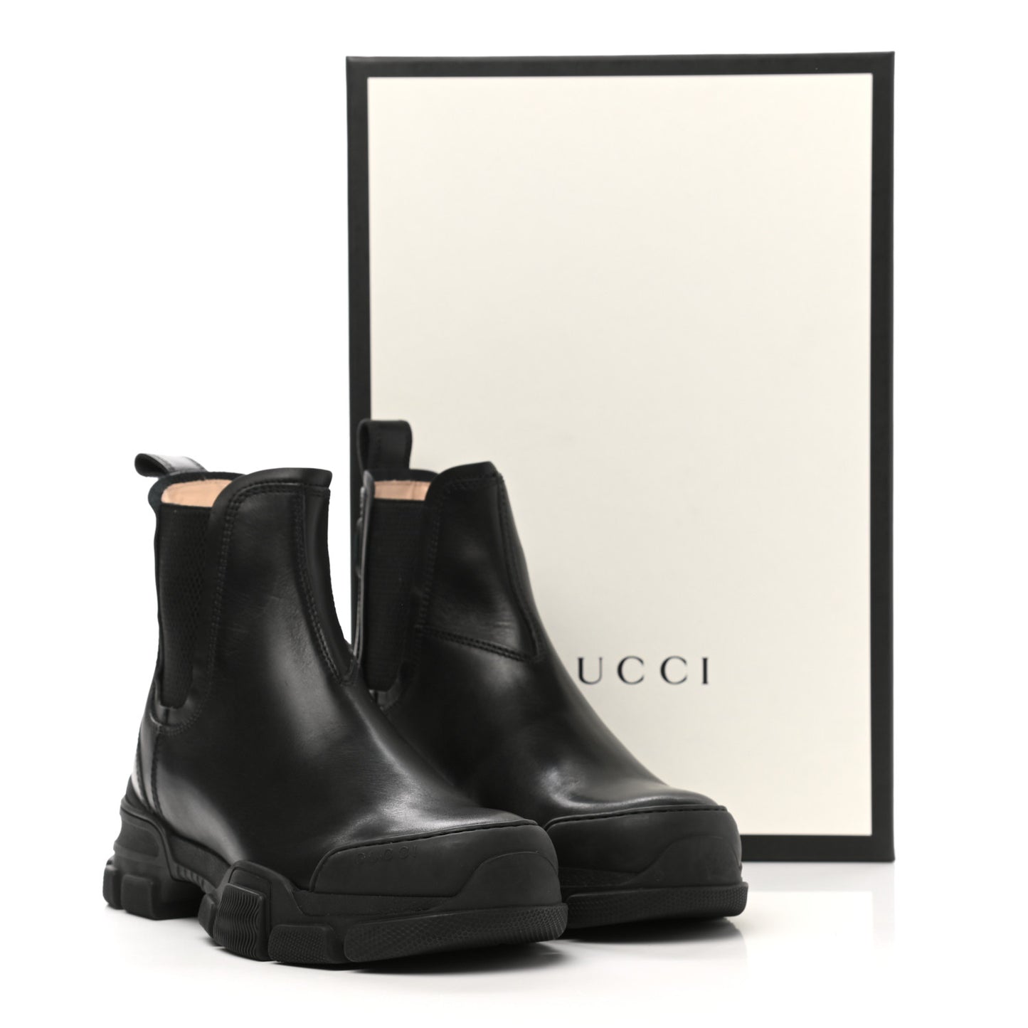 Calfskin Logo Ankle Boots 36.5 Black