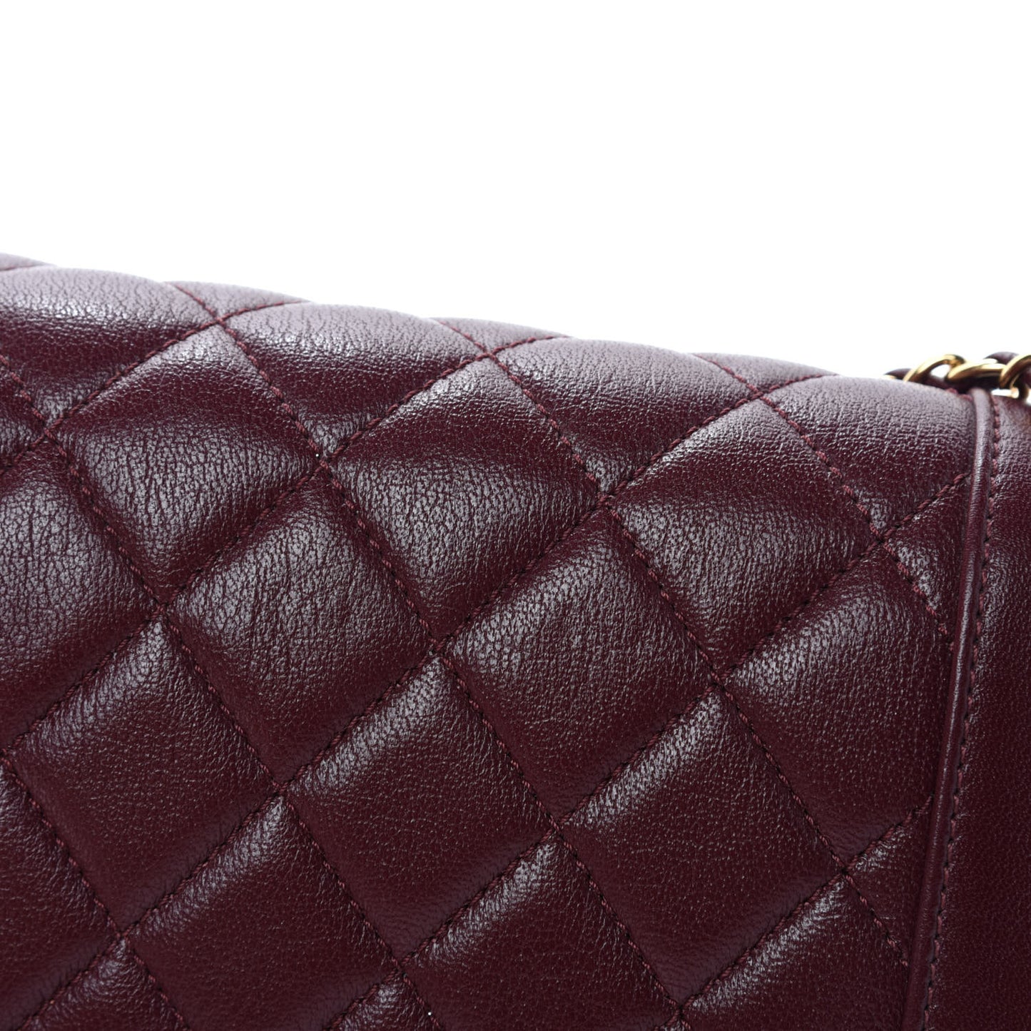 Sheepskin Quilted Vintage Mademoiselle Flap Dark Red