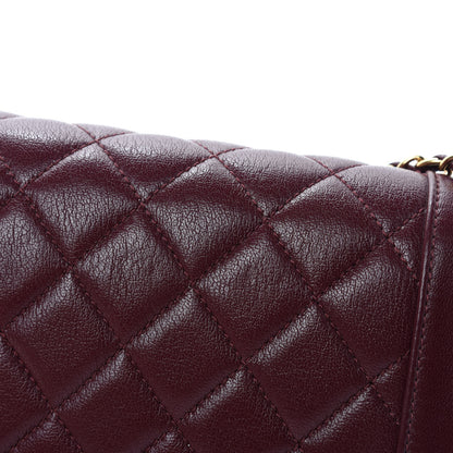Chanel Sheepskin Quilted Vintage Mademoiselle Flap Dark Red 11 of 15