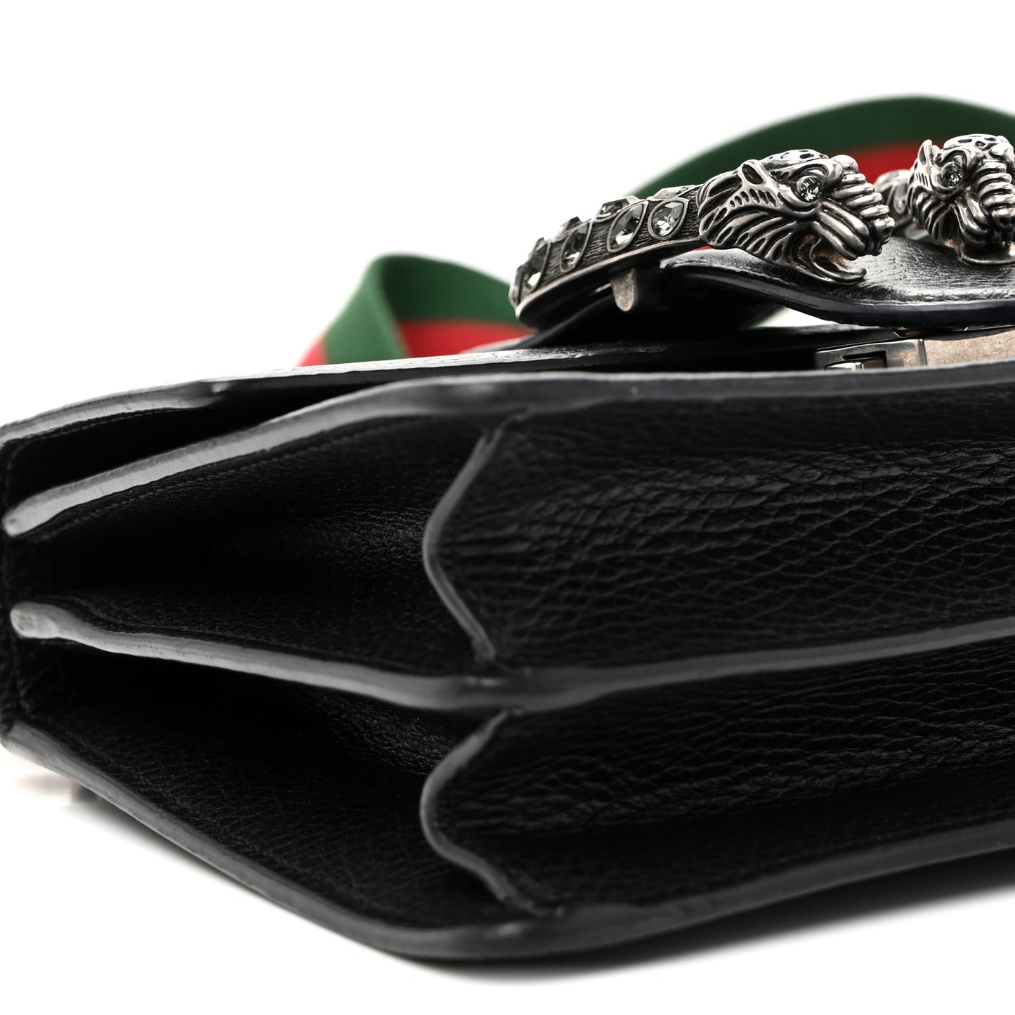 Dollar Calfskin Crystal Web Mini Dionysus Bamboo Top Handle Bag Black Black Diamond