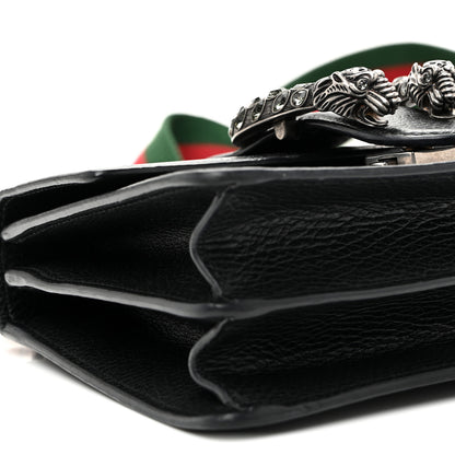 Gucci Dollar Calfskin Crystal Web Mini Dionysus Bamboo Top Handle Bag Black Black Diamond 9 of 12