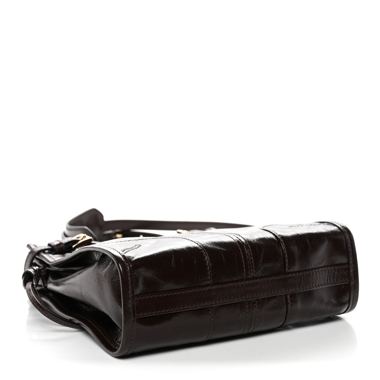 Prada Soft Lux Calfskin Mini Bonnie Dark Brown 4 of 9
