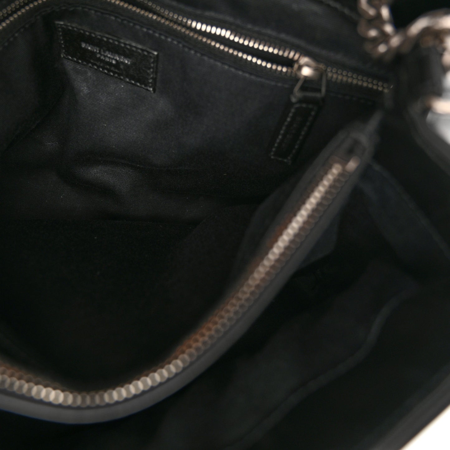 Calfskin Y Quilted Monogram Medium Loulou Chain Satchel Black