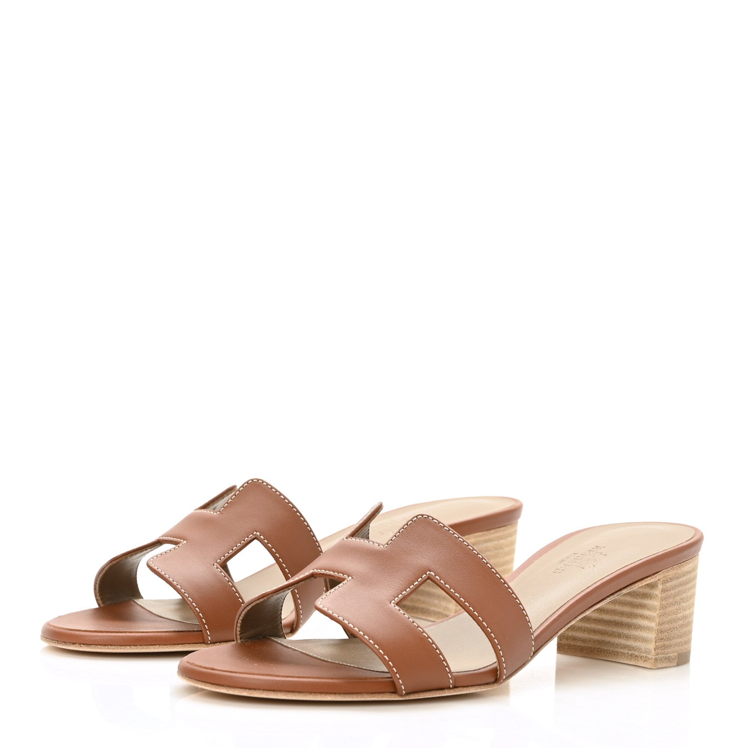 Hermes Calfskin Oasis Sandals 36 Gold 3 of 9