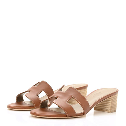 Hermes Calfskin Oasis Sandals 36 Gold 3 of 9