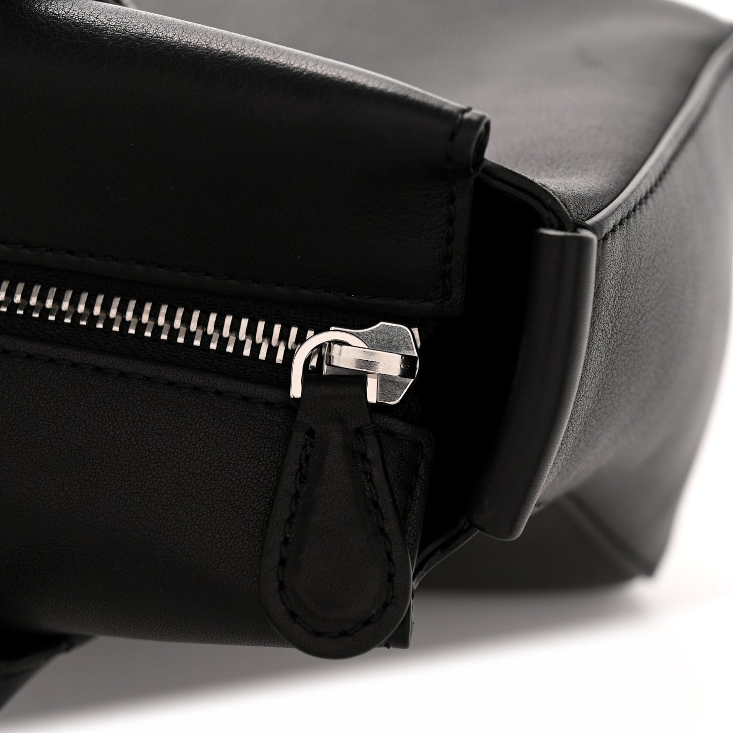 Polished Saddle Calfskin E/W Top Handle Bag Black