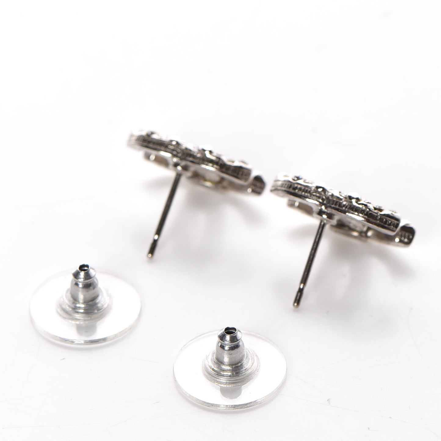 Crystal CC Earrings Silver
