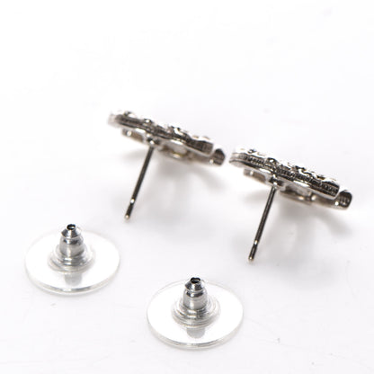 Chanel Crystal CC Earrings Silver 3 of 5
