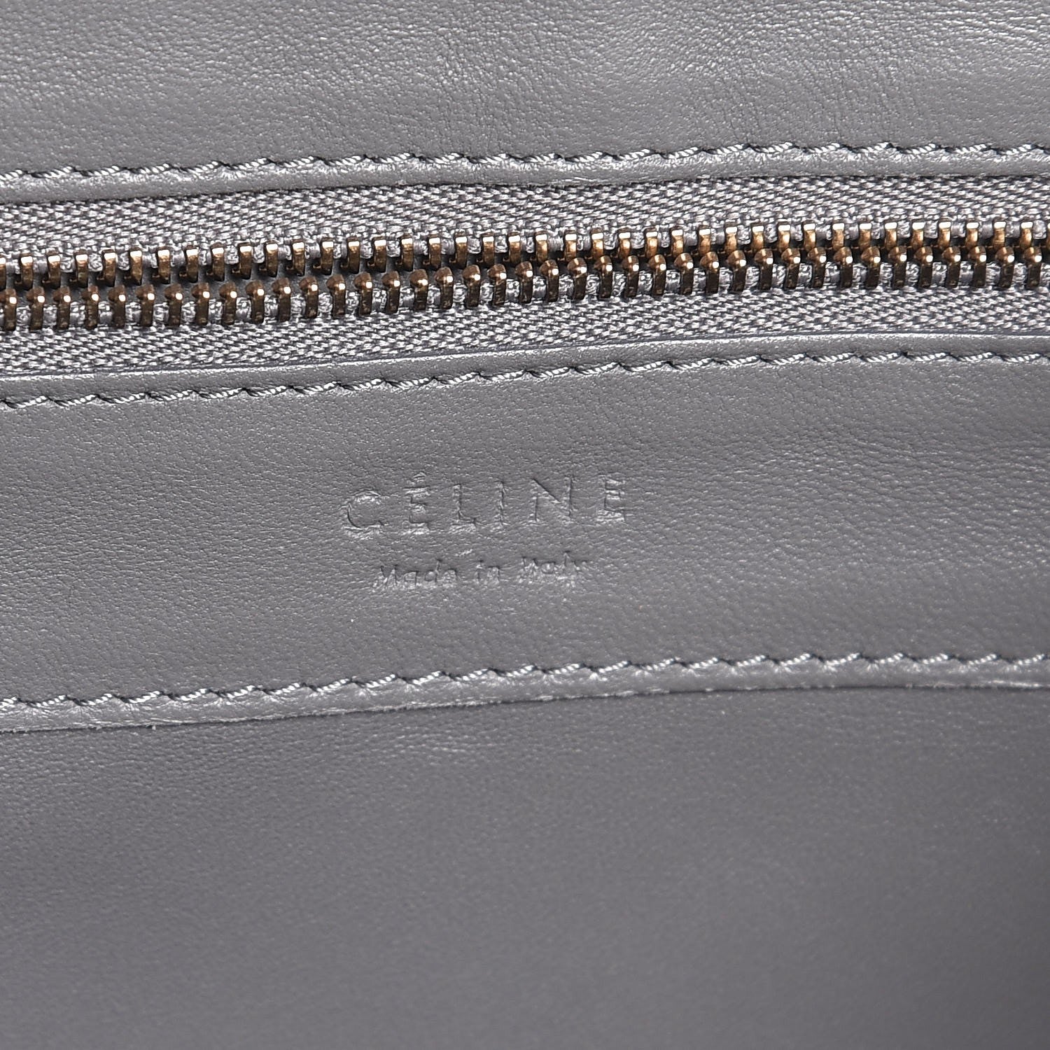 Celine Lambskin Vertical Bi-Cabas Grey Cognac 6 of 8