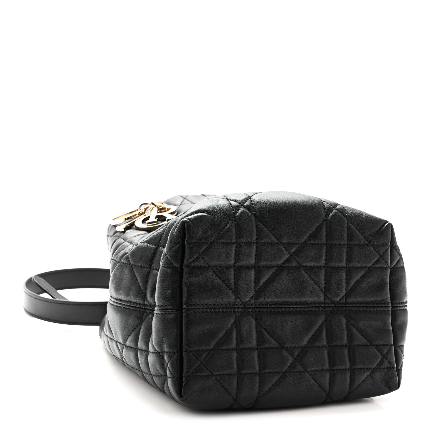 Christian Dior Calfskin Macrocannage Small Toujours Vertical Tote Black 4 of 9