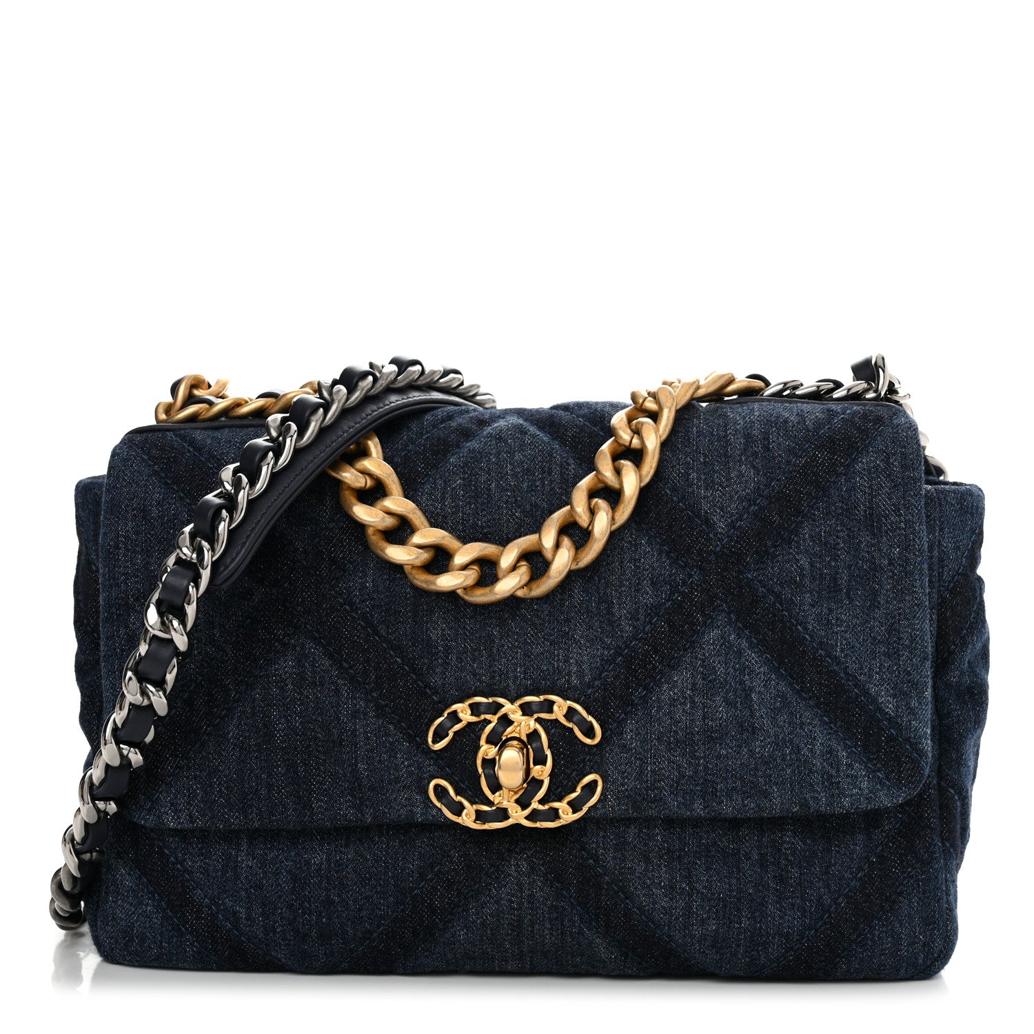 Chanel Denim Quilted Medium Chanel 19 Flap Blue 1 of 11