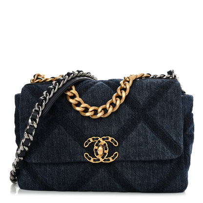 Chanel Denim Quilted Medium Chanel 19 Flap Blue 1 of 11
