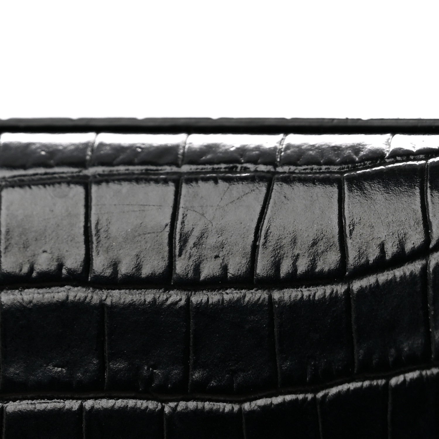 Saint Laurent Calfskin Crocodile Embossed Small Classic Monogram Kate Tassel Satchel Black 13 of 13