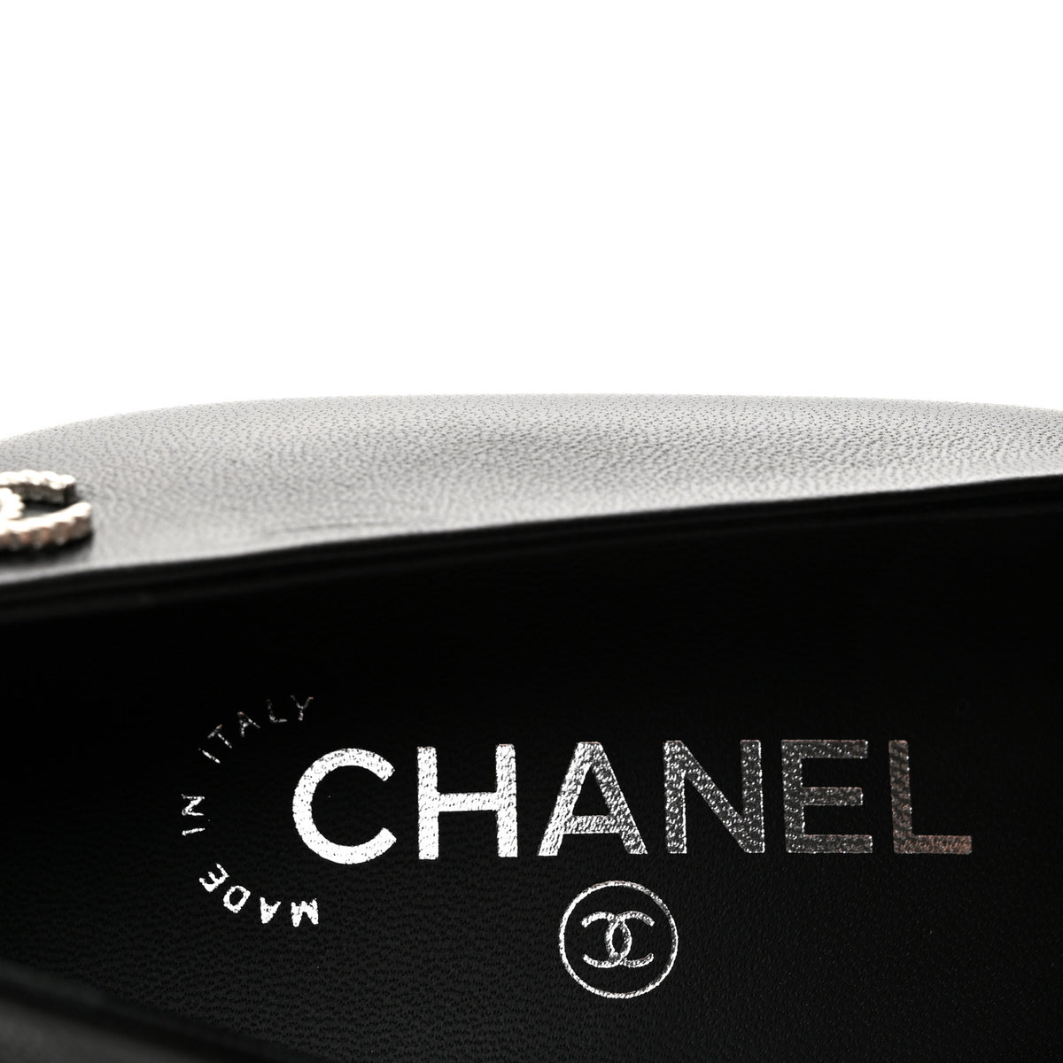 Chanel Lambskin CC Pumps 38.5 Black 8 of 11