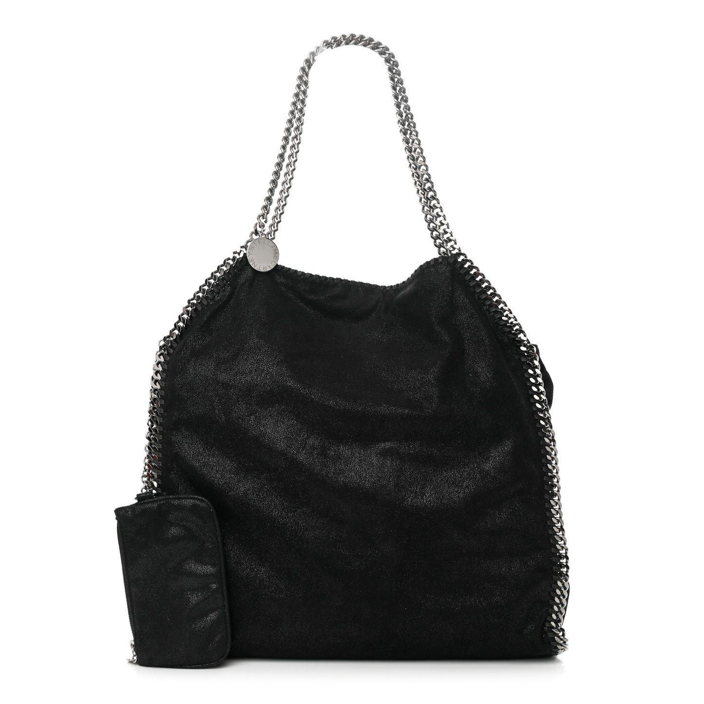 Metallic Shaggy Deer Big Falabella Tote Black