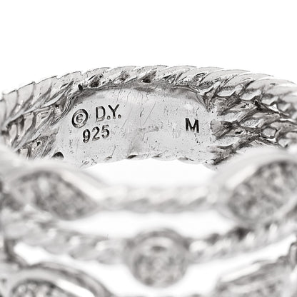 David Yurman Sterling Silver Diamond Confetti 4 Row Ring 52 6 4 of 5