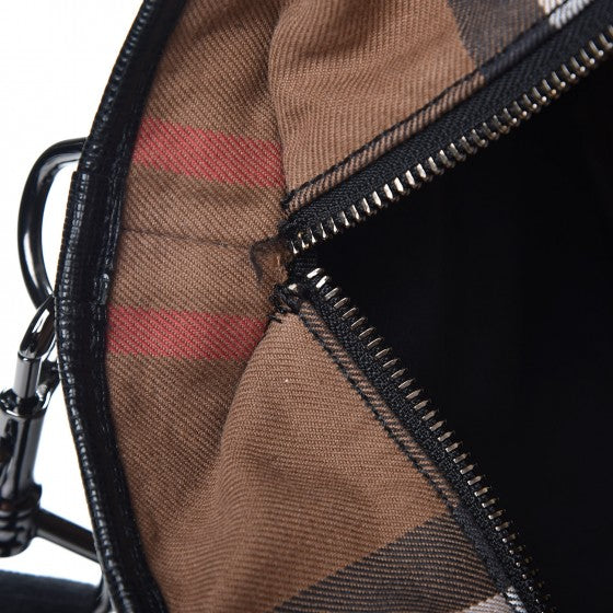 Burberry Bridle Calfskin House Check Tote Black 9 of 17