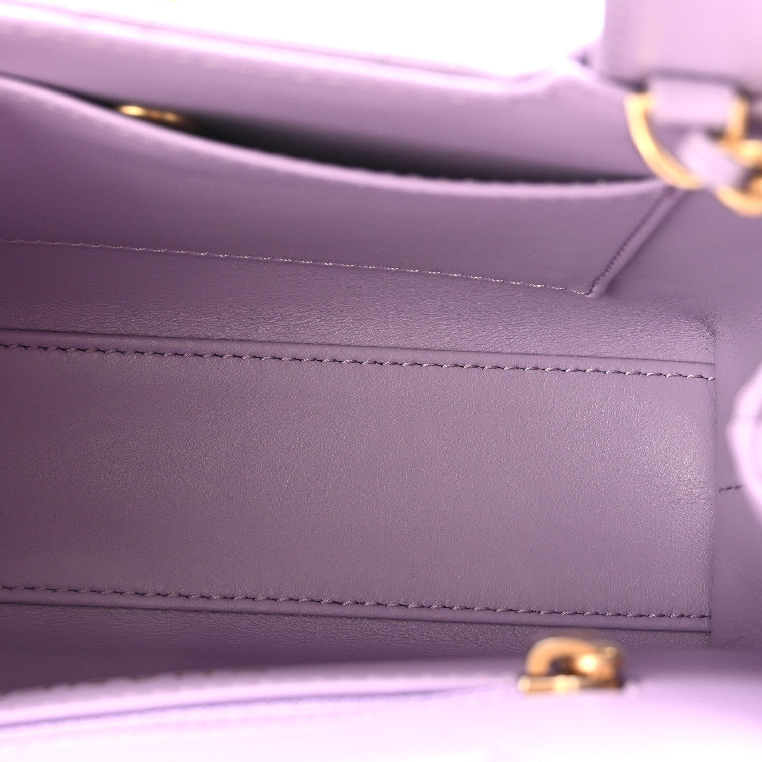 Chanel Shiny Aged Calfskin Quilted Nano Kelly Shopper Lilac 5 of 10