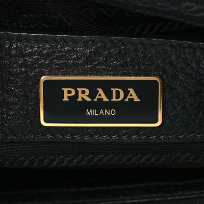 Prada Vitello Daino Logoi Embossed Flap Crossbody Black 5 of 10