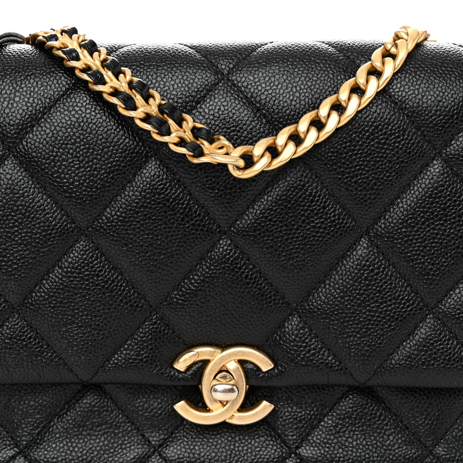 Chanel Shiny Caviar Quilted Small Chain Melody Flap Black 8 of 11